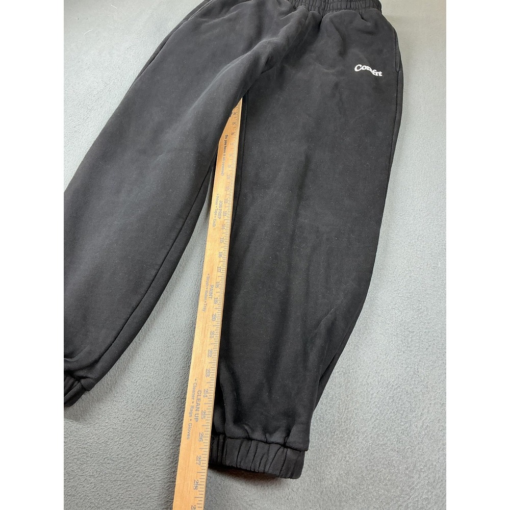 Comfrt Pants Mens L Black Fleece Sweatpants Elastic Waist Pockets Relaxed - Picture 2 of 9